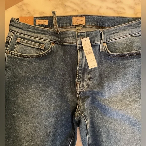 NWT J. Crew 484 Slim-fit stretch jean in medium wash Jeans 33x30 - broken loop - Picture 6 of 7